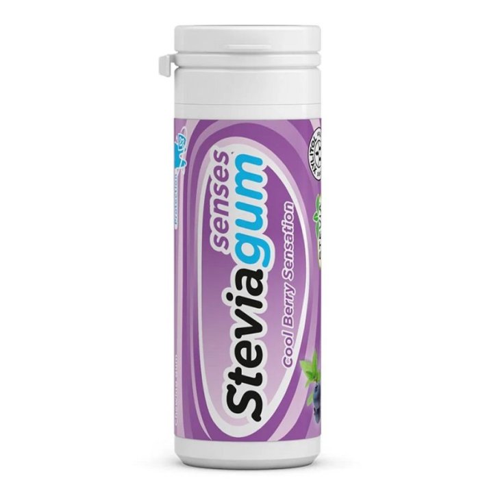 Lemon Pharma Stevia Gum Senses Gomma da Masticare Dentale Senza Zucchero al Mirtillo e Menta 30 g - LEMON PHARMA