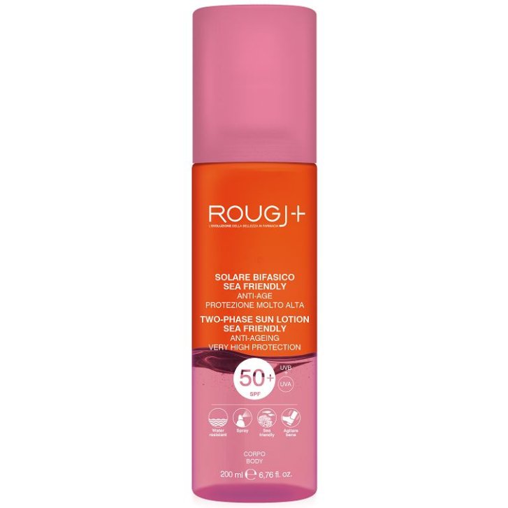 Rougj Solare Bifasico SPF50+ Anti-Age con Estratto di Fico d\'India e Batterio Termofilo 200 ml - Rougj