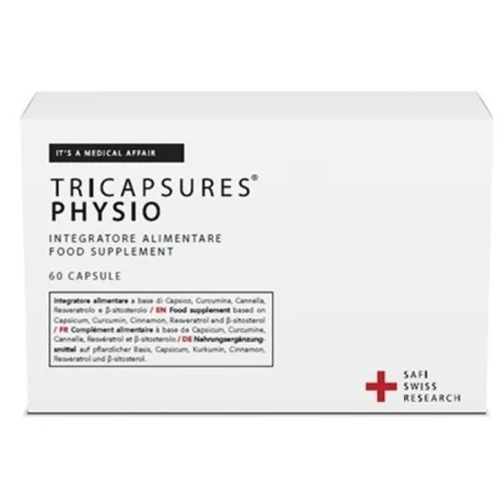 Tricapsures Physio Integratore Alimentare con Capsico Curcuminoidi e Resveratrolo 60 Capsule - Safi Medical Care Srl