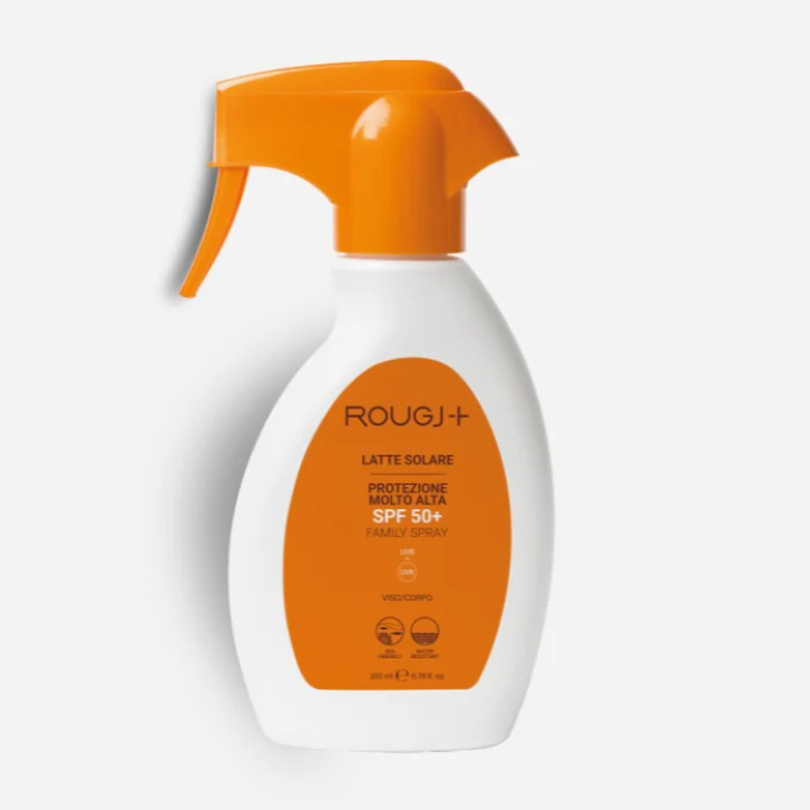 Rougj Latte Solare SPF50+ Protezione Molto Alta Viso E Corpo Trigger Spray 200 ml - Rougj