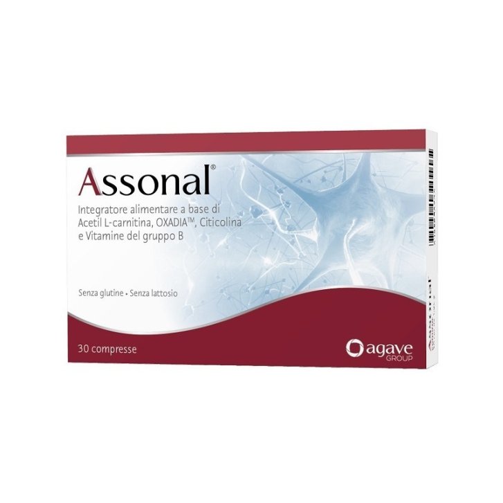 Assonal Integratore per Neuropatie con Acetil L-Carnitina e Vitamine B 30 Compresse - Agave Farmaceutici