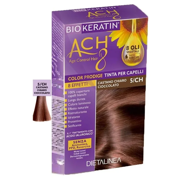 Biokeratin Ach8 Tinta per Capelli con Acido Ialuronico e 8 Estratti Vegetali 50+75+15 ml - Biokeratin