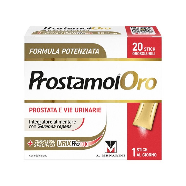 Prostamol Oro Integratore per la Prostata con Serenoa Repens e UrixPro 20 Stick Orosolubili - A.Menarini Ind.Farm.Riun.Srl