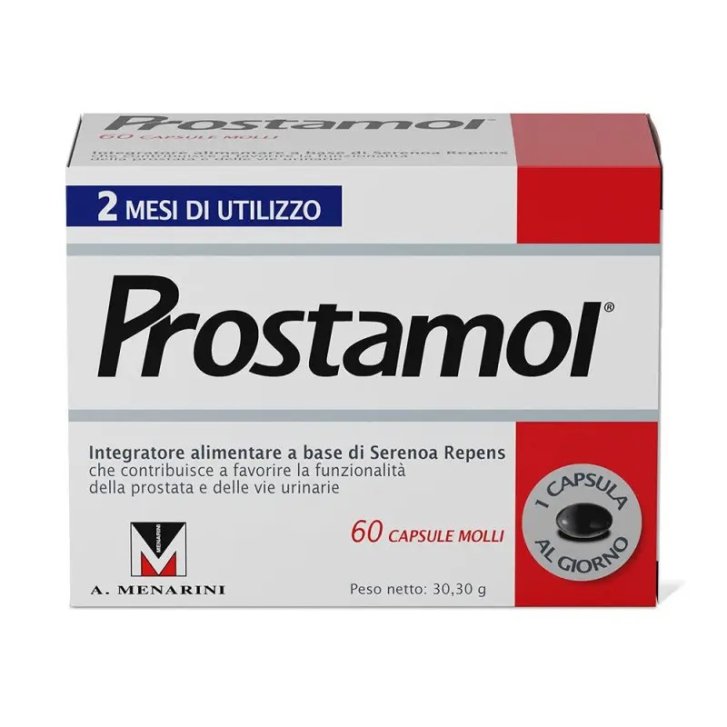 Prostamol Integratore per la Funzionalità della Prostata con Serenoa Repens 60 Capsule Molli - A.Menarini Ind.Farm.Riun.Srl
