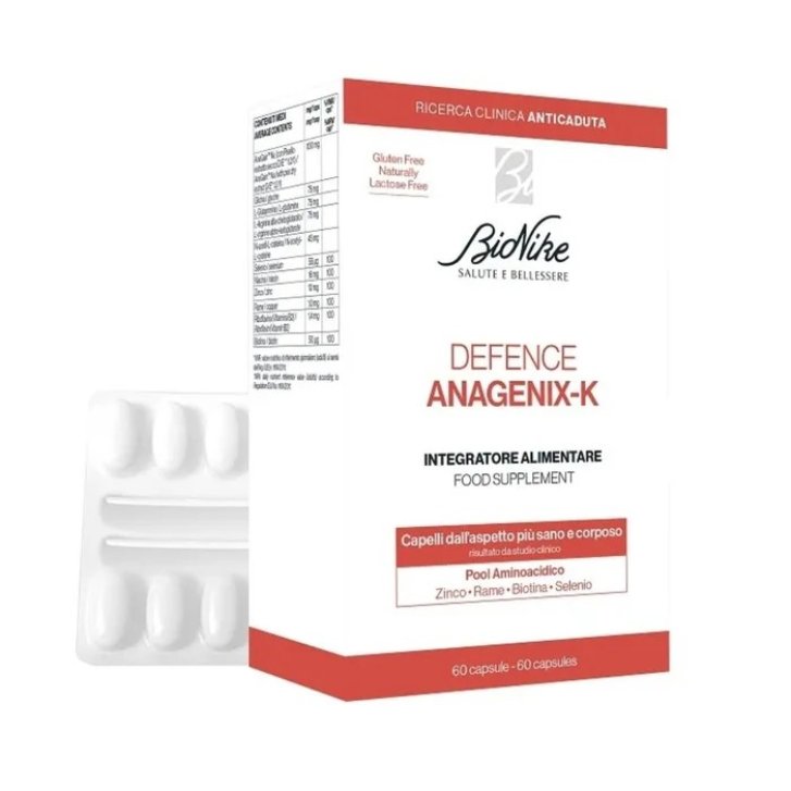 Defence Anagenix-K Integratore Alimentare per Capelli con AnaGain Nu 60 Capsule - Bionike