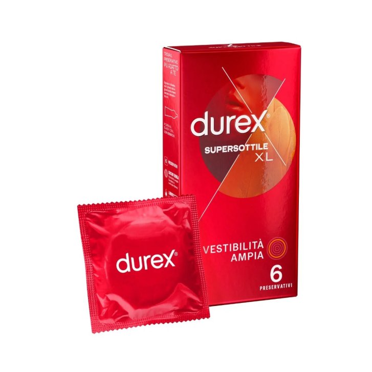 Durex Supersottile Vestibilità Ampia Xl 60 Mm Extra Lubrificato 6 Pezzi - Durex Durex Supersottile Vestibilità Ampia Xl 60 Mm Extra Lubrificato 6 Pezzi - Durex