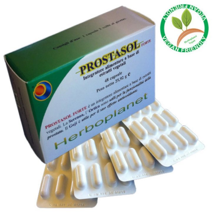 Prostasol Forte Integratore per la Funzionalità della Prostata con Serenoa Ortica Goji 48 Capsule - Herboplanet