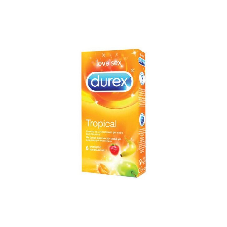 Durex Profilattico Tropical Easy On Aromatizzato Frutta 6 Pezzi - Durex Durex Profilattico Tropical Easy On Aromatizzato Frutta 6 Pezzi - Durex