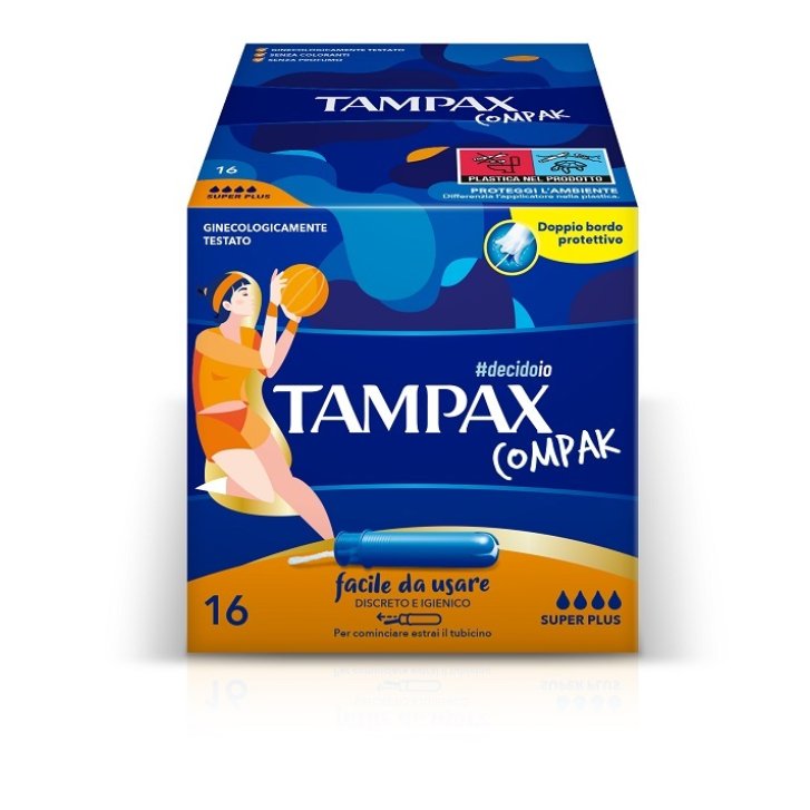 Tampax Compak Assorbente Interno Super Plus Confezione da 16 Pezzi - TAMPAX Tampax Compak Assorbente Interno Super Plus Confezione da 16 Pezzi - TAMPAX