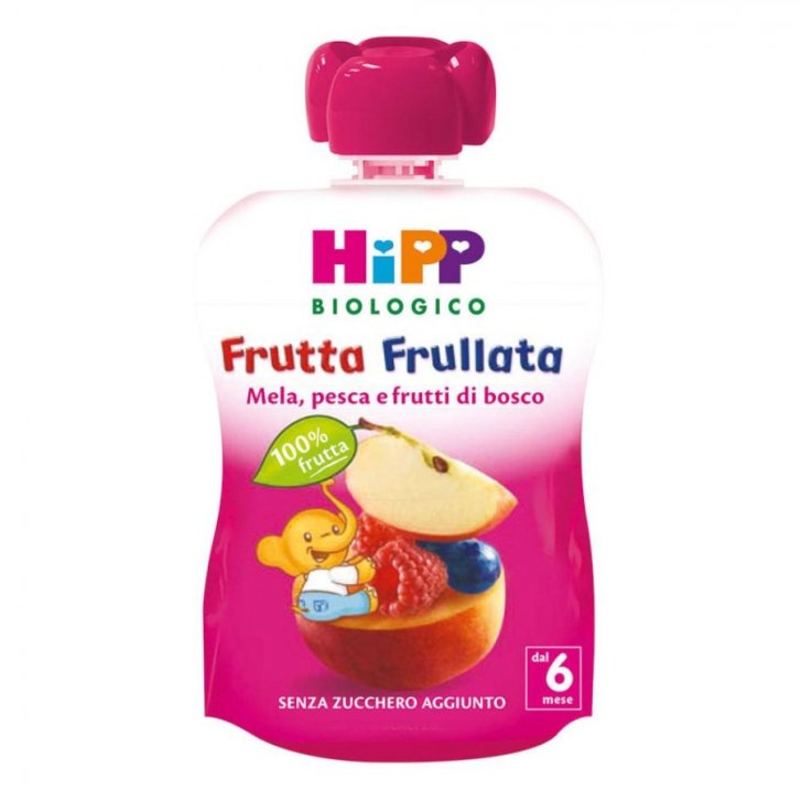 HiPP Frutta Frullata Mela Pesca e Frutti di Bosco 90g - HiPP