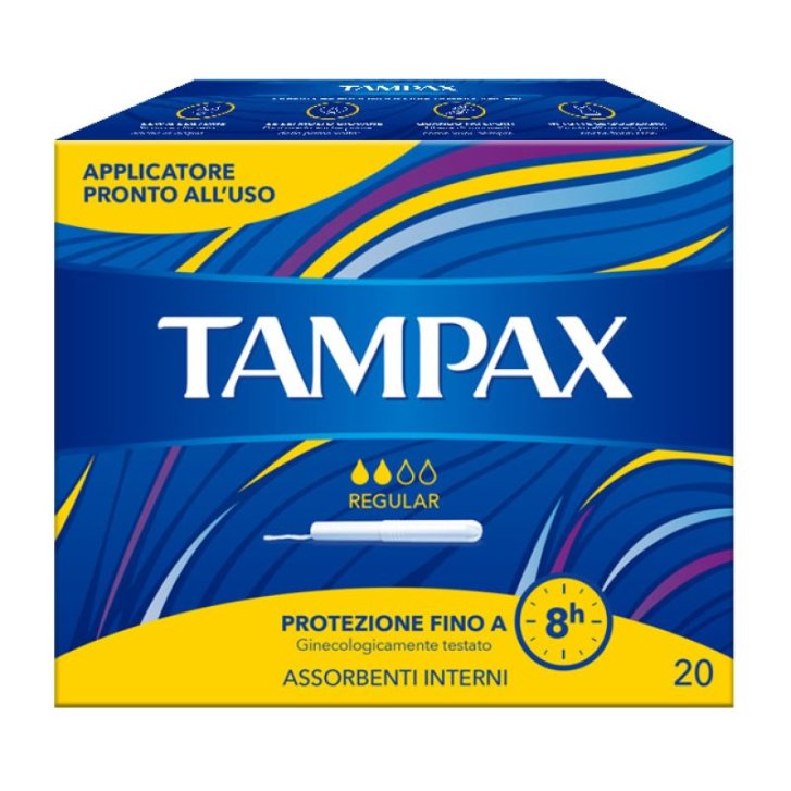 Tampax Blue Box Regular Assorbente Interno con Applicatore in Cartone 20 Pezzi - Tampax