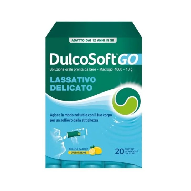 Dulcosoft Go Dispositivo Medico per Stitichezza con Macrogol 4000 20 Bustine da 20 ml - Opella Healthcare Italy Srl