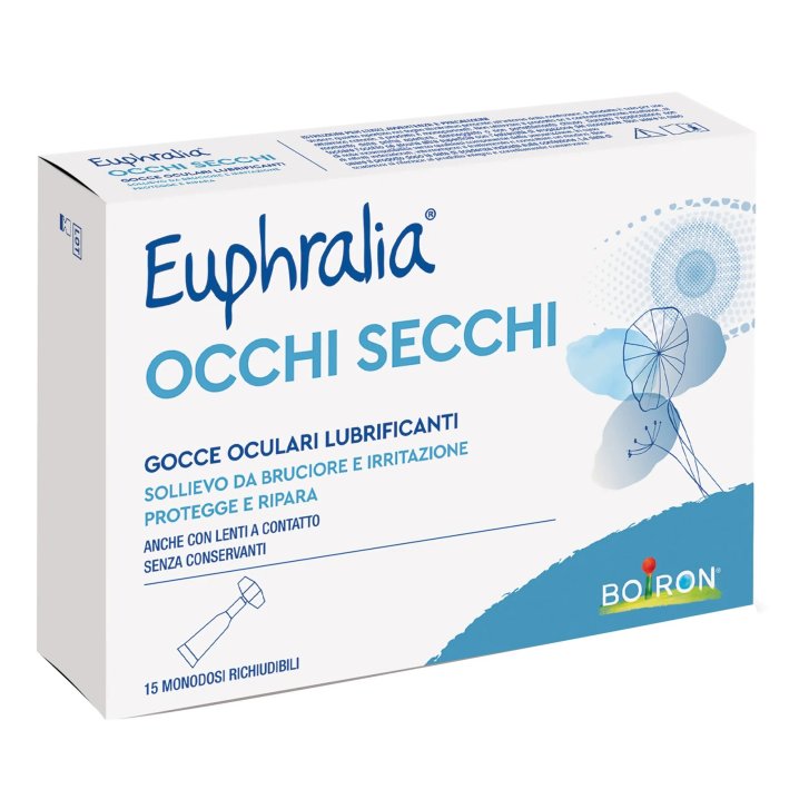 Euphralia Occhi Secchi Gocce Oculari Lubrificanti con Sodio Ialuronato 15 Monodose 0,5 ml - Boiron