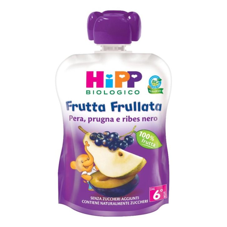 Hipp Bio Frutta Frullata Pera Prugna Ribes Nero 90 g - HIPP