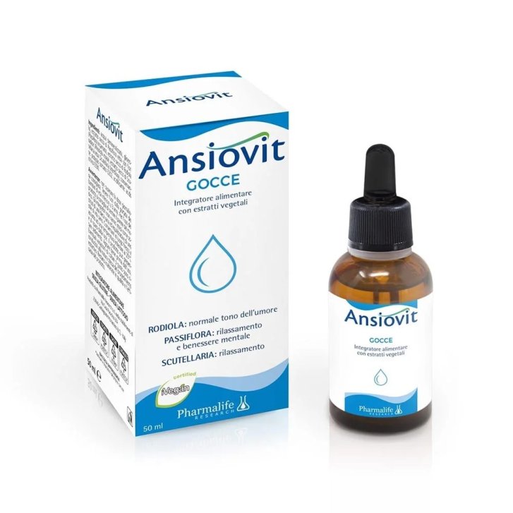 Ansiovit Gocce Integratore Alimentare per Rilassamento e Benessere Psicofisico 50ml - Pharmalife Research
