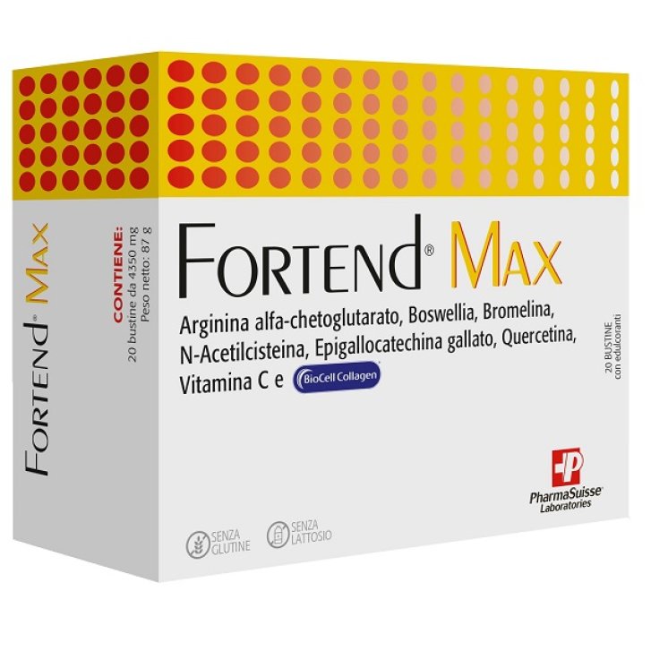 Fortend Max Integratore per Articolazioni con BioCell Collagen e Vitamina C 20 Bustine - PHARMASUISSE LABORATORIES