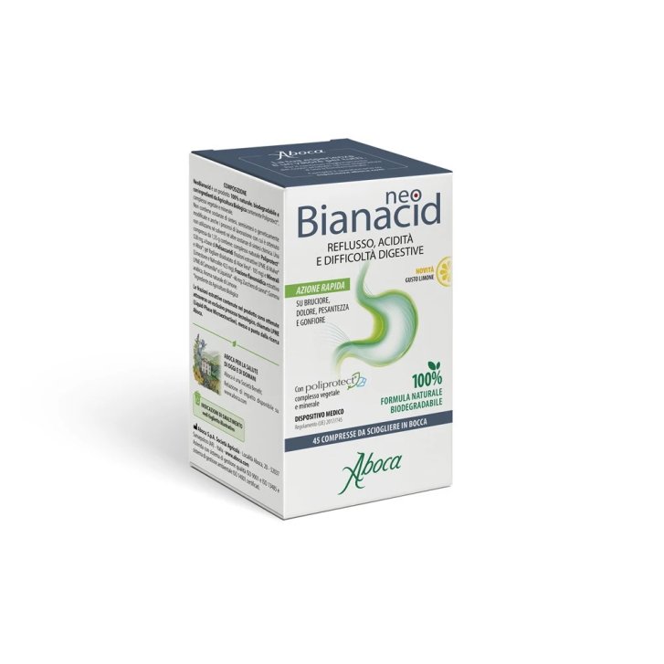 NeoBianacid Compresse Orosolubili per Reflusso e Digestione 45 Compresse - Aboca NeoBianacid Compresse Orosolubili per Reflusso e Digestione 45 Compresse - Aboca