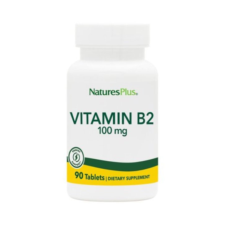 Vitamina B2 Riboflavina 100 mg Integratore per Metabolismo di Grassi Proteine Carboidrati 90 Tavolette - Nature\'s Plus Vitamina B2 Riboflavina 100 mg Integratore per Metabolismo di Grassi Proteine Carboidrati 90 Tavolette - Nature\'s Plus