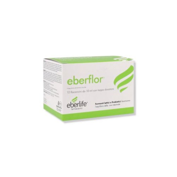 Eberflor Integratore Simbiotico per il Benessere Intestinale 12 Flaconcini da 10 ml - Eberlife Farmaceutici