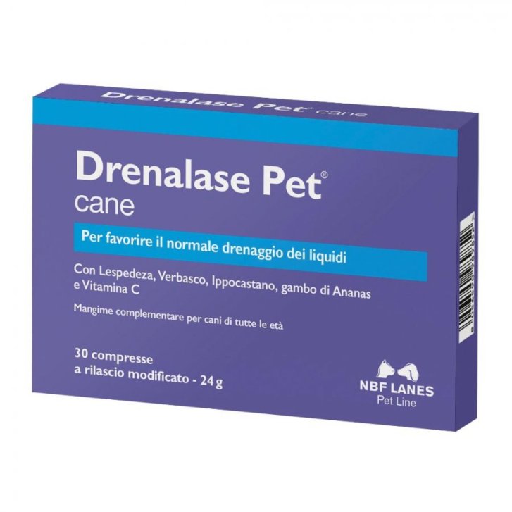 Drenalase Pet Mangime Complementare per Cani con Ananas e Ippocastano 20 Compresse - NBF Lanes