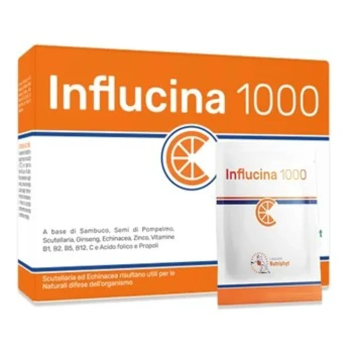 Influcina 1000 Integratore per il Sistema Immunitario con Vitamina C Zinco e Estratti Vegetali 14 Bustine - ANVEST HEALTH Srl