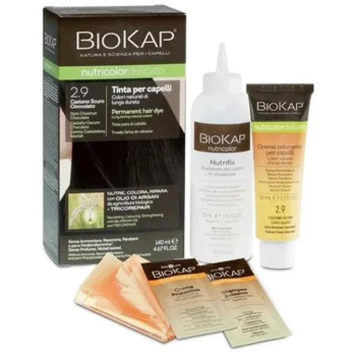 Biokap Nutricolor Delicato 2.9 Castano Scuro Cioccolato Tinta per Capelli 140 ml - Bios Line Biokap Nutricolor Delicato 2.9 Castano Scuro Cioccolato Tinta per Capelli 140 ml - Bios Line