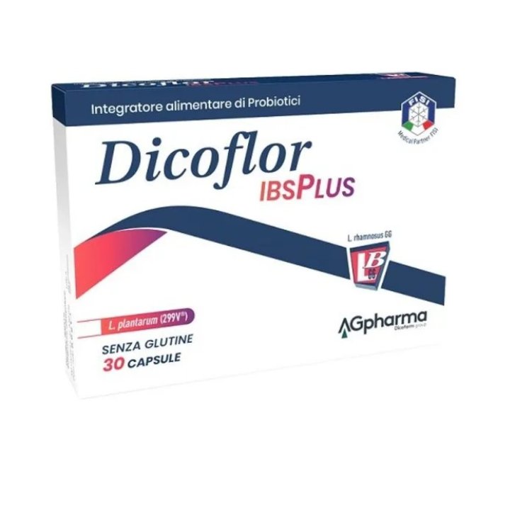 Dicoflor Ibsplus Integratore Alimentare con Probiotici per Flora Intestinale 30 Capsule - Dicofarm