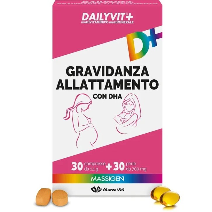 Massigen Gravidanza Allattamento Integratore Multivitaminico con DHA 30 Compresse + 30 Perle - Massigen Massigen Gravidanza Allattamento Integratore Multivitaminico con DHA 30 Compresse + 30 Perle - Massigen