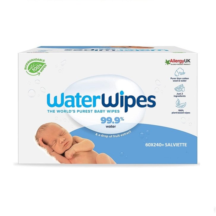 Waterwipes Salviettine Neonato Biodegradabili 240 Pezzi (4x60) - Waterwipes