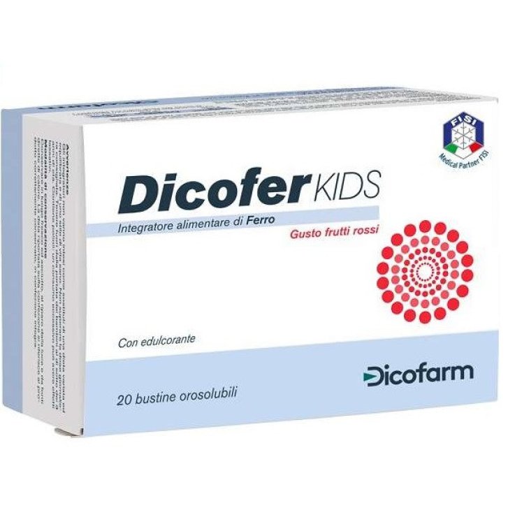 Dicofer Kids Integratore Alimentare di Ferro Microincapsulato 20 Bustine Orosolubili - Dicofarm