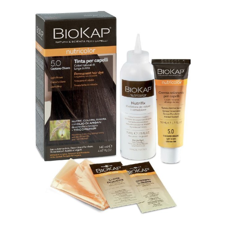 Biokap Nutricolor Tinta per Capelli 5.0 Castano Chiaro 140ml - Bios Line Biokap Nutricolor Tinta per Capelli 5.0 Castano Chiaro 140ml - Bios Line