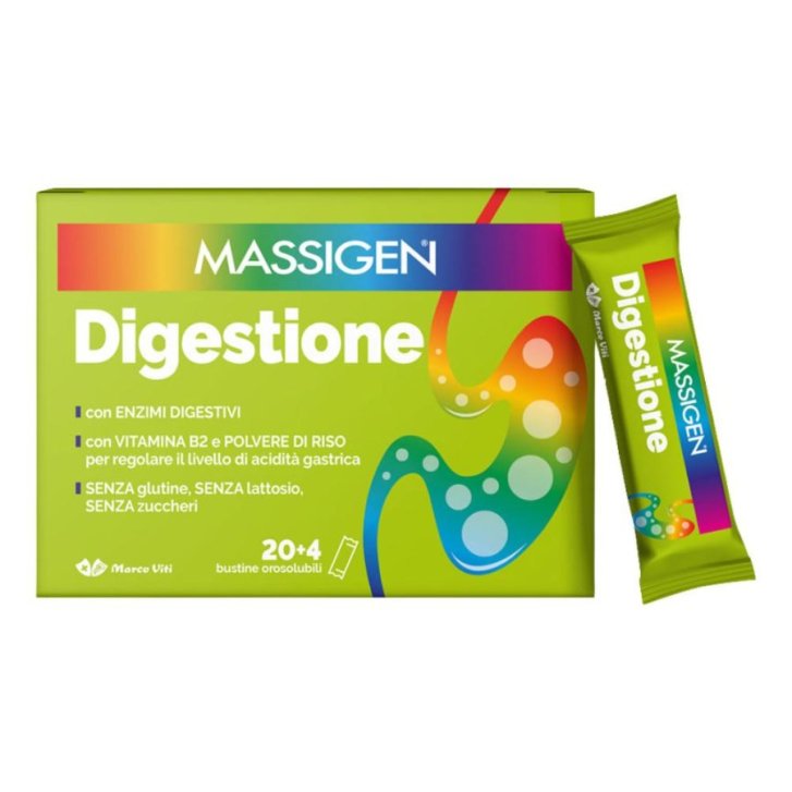 Massigen Digestione Integratore per la Digestione con Zenzero e Finocchio 24 Bustine Orosolubili - Marco Viti Farmaceutici Massigen Digestione Integratore per la Digestione con Zenzero e Finocchio 24 Bustine Orosolubili - Marco Viti Farmaceutici