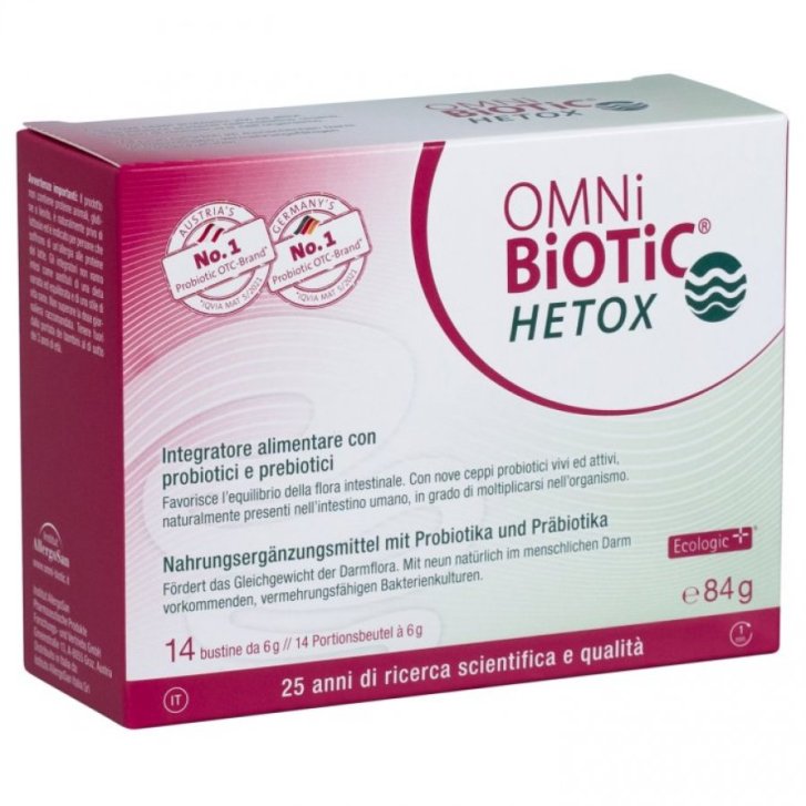 OMNi-BiOTiC Hetox Integratore Alimentare con Probiotici e Prebiotici 14 Bustine da 6 g - Institut Allergosan GmbH
