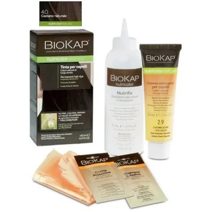 Biokap Nutricolor Tinta Delicata 4.0 Castano Naturale con Olio di Argan 140ml - Bios Line Biokap Nutricolor Tinta Delicata 4.0 Castano Naturale con Olio di Argan 140ml - Bios Line