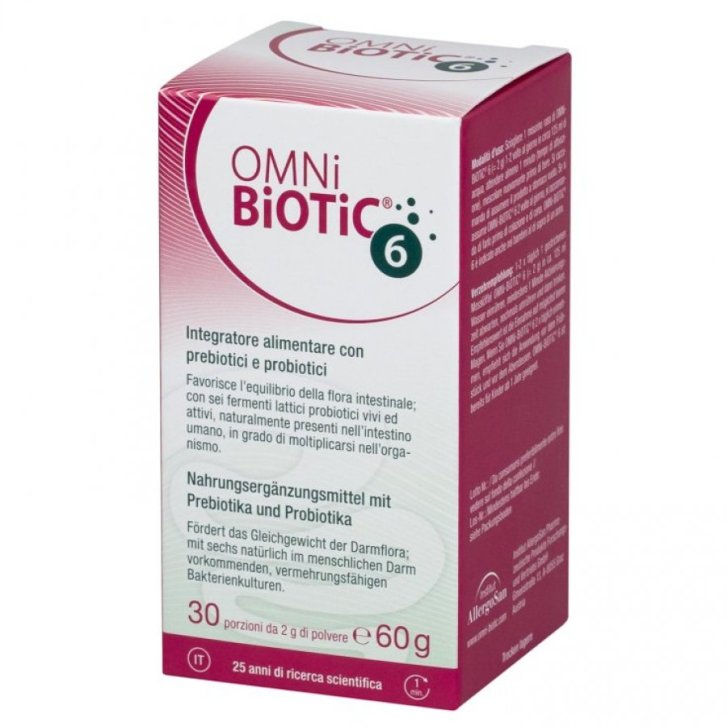 Omni Biotic 6 Integratore Alimentare con Probiotici e Prebiotici 60 g - Institut Allergosan GmbH