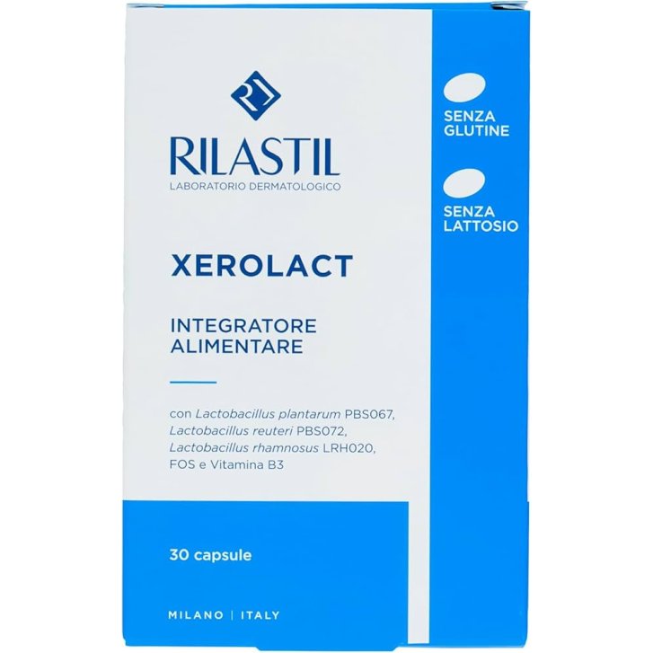 Rilastil Xerolact Integratore di Probiotici Prebiotici e Vitamina B3 30 Capsule - RILASTIL