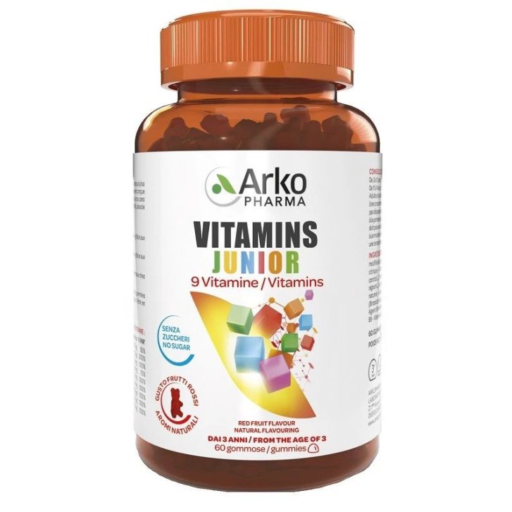 Vitamins Junior Integratore Multivitaminico per Bambini Senza Zuccheri e Glutine 60 Gummies - Arkopharma