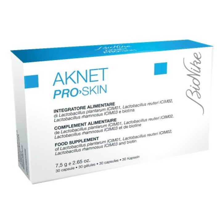 Aknet Pro>Skin Integratore Alimentare con Probiotici e Biotina 30 Capsule - Bionike