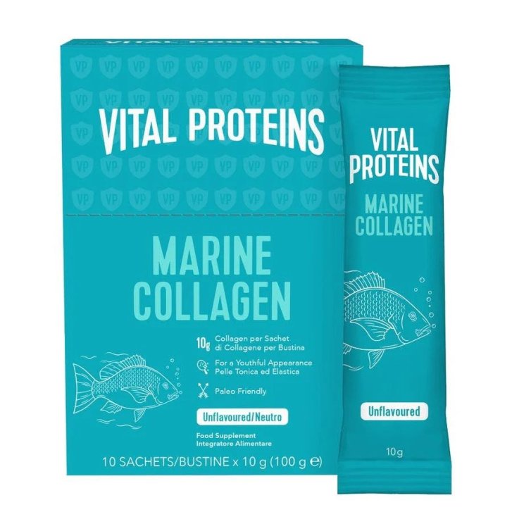 Vital Proteins Collagene Marino Integratore per Pelle Capelli e Unghie 10 Bustine da 10 g - Vital Proteins