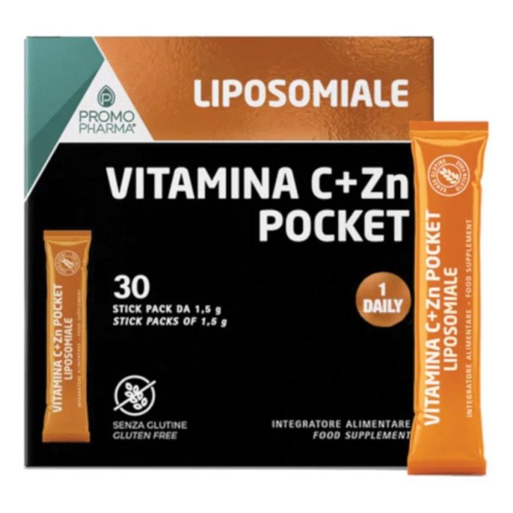 Vitamina C + Zinco Pocket Integratore per il Sistema Immunitario 30 Stick - Promopharma