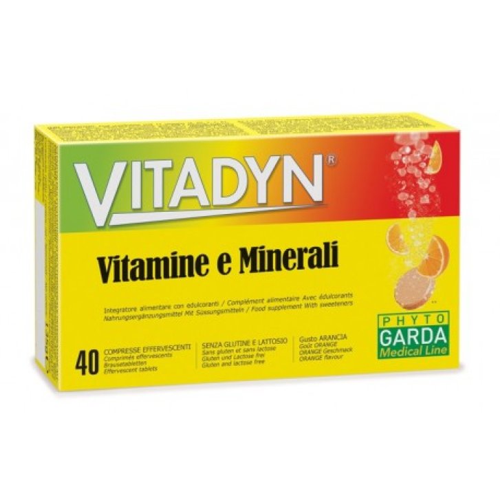 Vitadyn Vitamine e Minerali Integratore con 11 Vitamine e 7 Minerali 40 Compresse Effervescenti - Phyto Garda Vitadyn Vitamine e Minerali Integratore con 11 Vitamine e 7 Minerali 40 Compresse Effervescenti - Phyto Garda