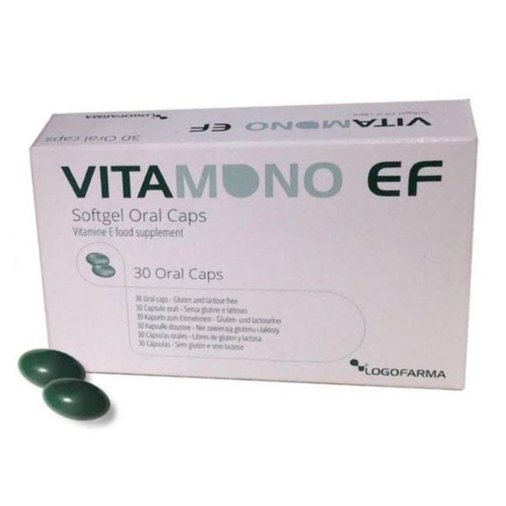 Vitamono Ef Integratore Alimentare con Vitamina E F e Taurina 30 Capsule - Logofarma Vitamono Ef Integratore Alimentare con Vitamina E F e Taurina 30 Capsule - Logofarma