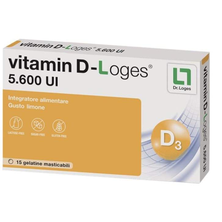 Vitamin D-Loges Integratore Alimentare in Gelatine Masticabili 15 Pezzi - Biofarmex Vitamin D-Loges Integratore Alimentare in Gelatine Masticabili 15 Pezzi - Biofarmex