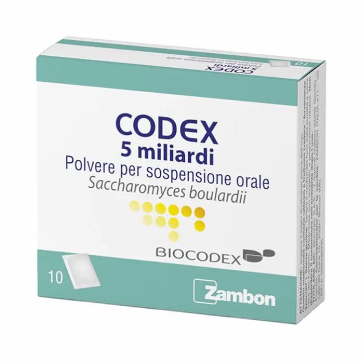 Codex Medicinale Probiotico con Saccharomyces boulardii per Dismicrobismo e Diarrea 10 Bustine 250mg - Biocodex Codex Medicinale Probiotico con Saccharomyces boulardii per Dismicrobismo e Diarrea 10 Bustine 250mg - Biocodex