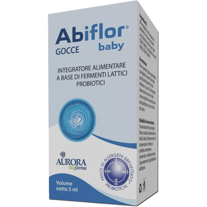 Abiflor Baby Gocce Integratore Fermenti Lattici Probiotici per Flora Intestinale 5ml - Aurora Biofarma Abiflor Baby Gocce Integratore Fermenti Lattici Probiotici per Flora Intestinale 5ml - Aurora Biofarma