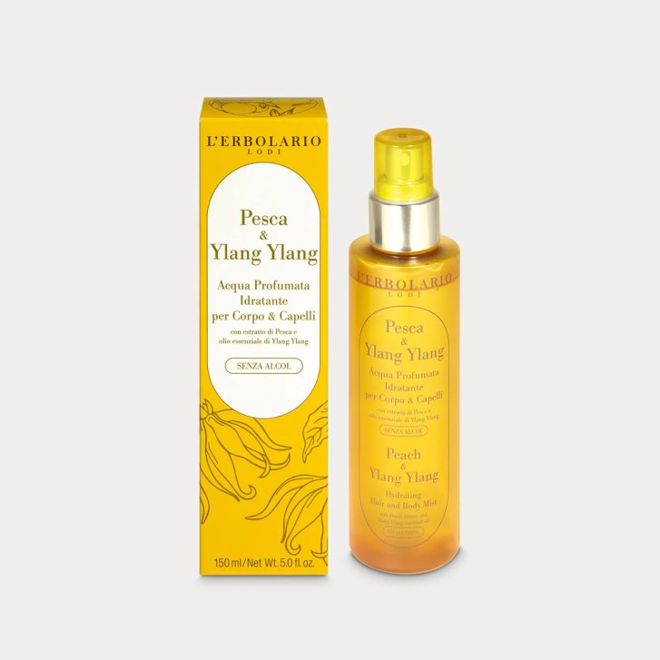 Acqua Profumata Idratante Pesca & Ylang Ylang per Corpo e Capelli Senza Alcol 150 ml - L\'Erbolario