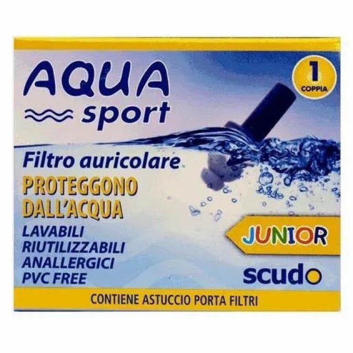 Scudo Aqua Sport Junior Tappi Auricolari Protezione Acqua e Rumore Taglia S 1 Paio - Pasquali
