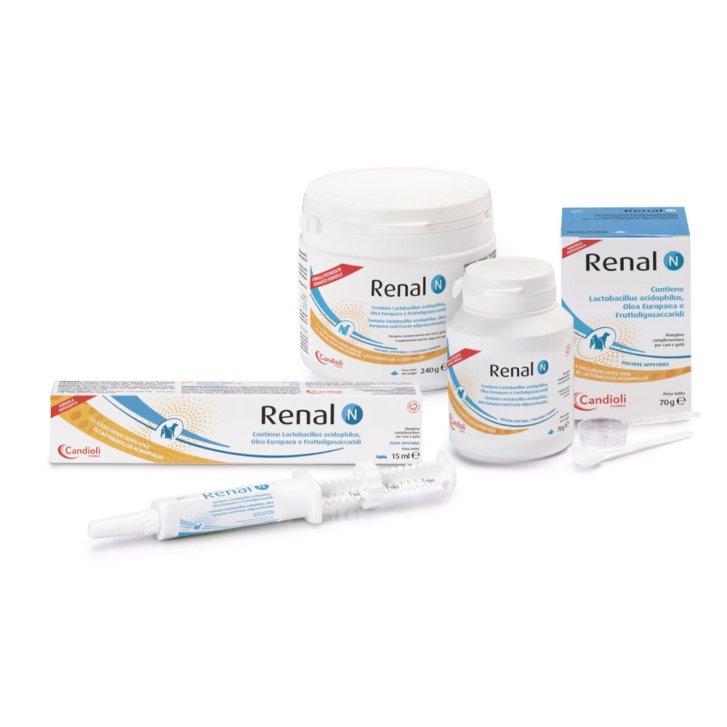 Renal N Pasta Mangime Complementare per Cani e Gatti con Lactobacillus acidophilus e Olea Europaea 15ml - Candioli