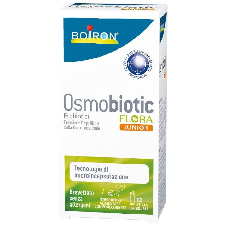 Osmobiotic Flora Junior Integratore Probiotici per Flora Intestinale Bambini 12 Stick Orosolubili - Boiron Osmobiotic Flora Junior Integratore Probiotici per Flora Intestinale Bambini 12 Stick Orosolubili - Boiron