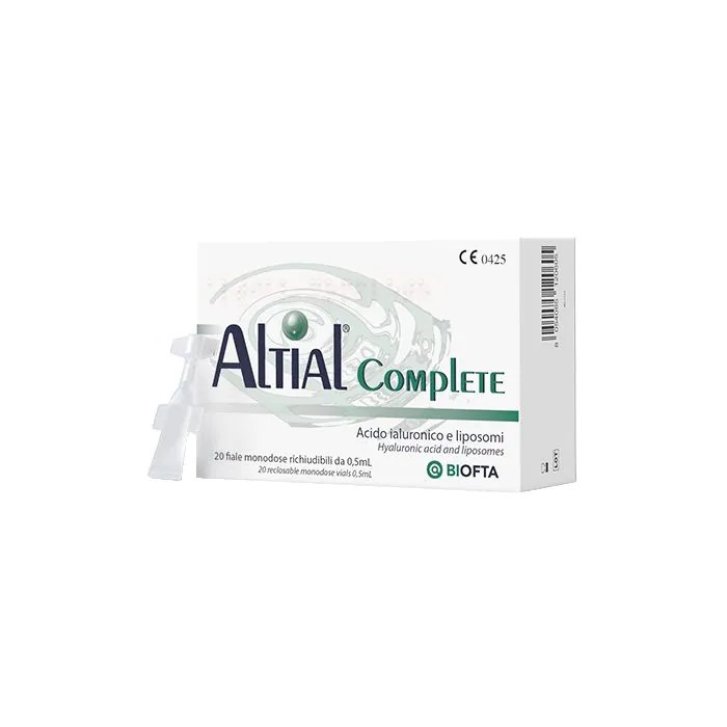 Altial Complete Soluzione Oftalmica con Acido Ialuronico e Liposomi per Occhio Secco 20 Fiale Monodose da 0,5 ml - Biodue Altial Complete Soluzione Oftalmica con Acido Ialuronico e Liposomi per Occhio Secco 20 Fiale Monodose da 0,5 ml - Biodue